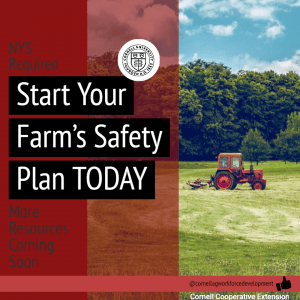 Farm scene and reminder about making a safety plan.