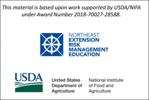 Logos for Northeast Extension Risk Management Educatio and USDA